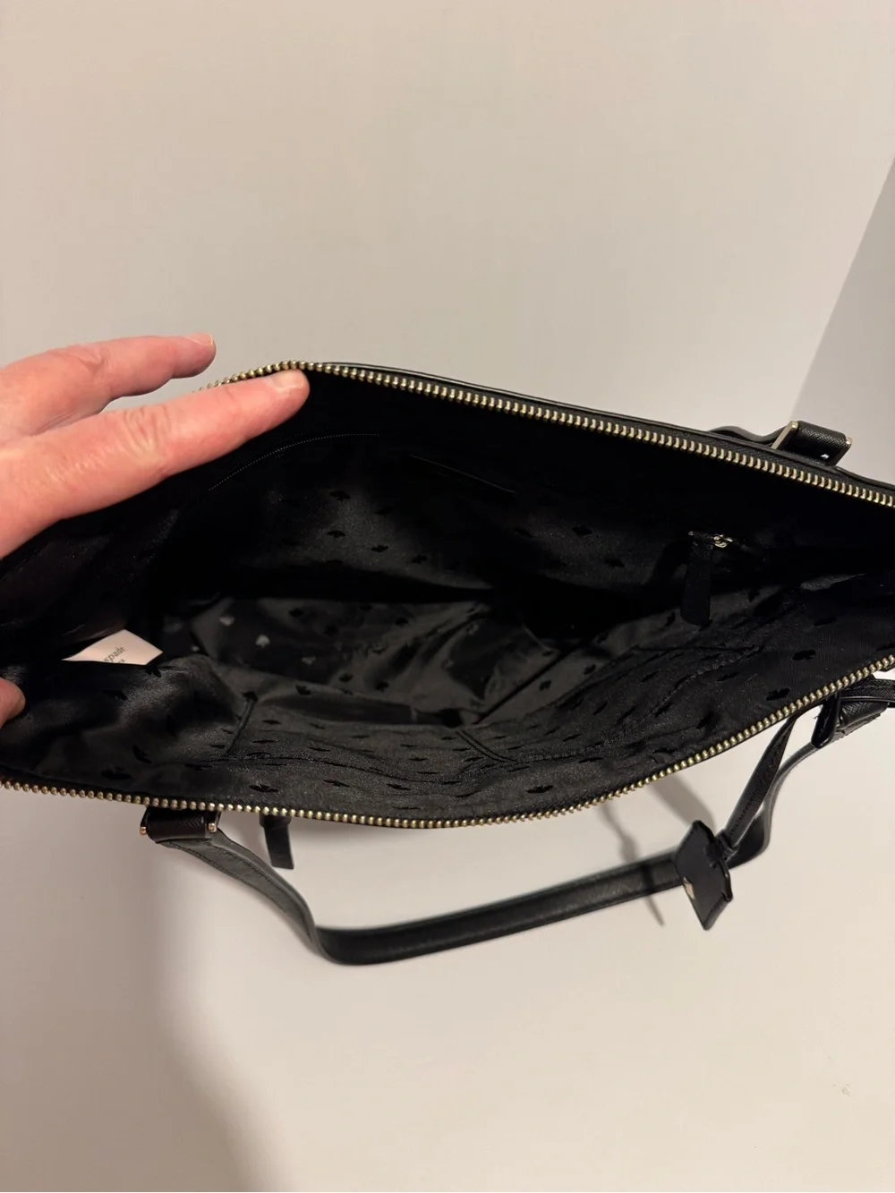 Kate Spade New York Cameron Pocket Tote Black Saffiano Leather Shoulder Bag